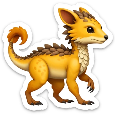 warm-colored Vernid-Trico-Fionbri-creature (full body) sticker