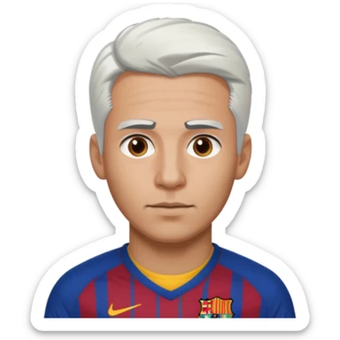 araujo футболист с белыми волосами и коричневыми бровями  в футболке барселоны sticker