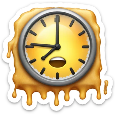 clock that is melting sticker