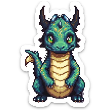 cute eastern dragon with whiskers sticker