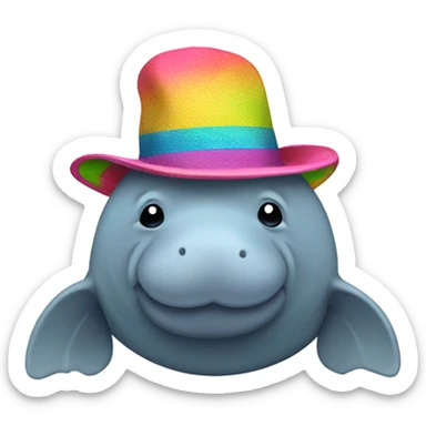Manatee with hat sticker