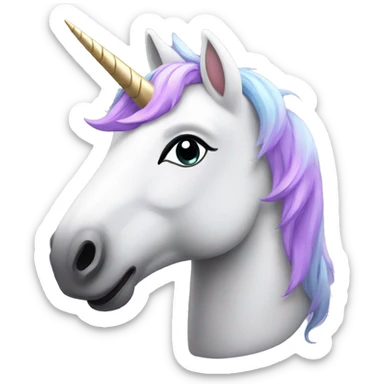 unicorn frontal wink sticker