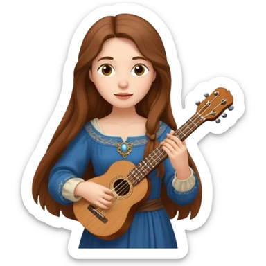medieval female poet with ukulele sticker