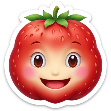 Fragolina con faccia kawaii sticker