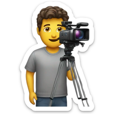 a male behind a cinema camera sticker
