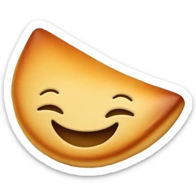 A fortune cookie with a smile sticker