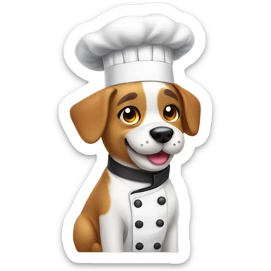 a cute dog chef sticker