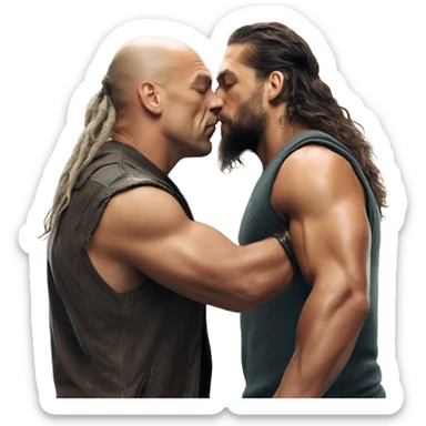 Jason momoa kissing vin diesel  sticker