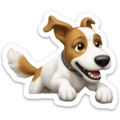 Agility dog jumping over anvil sticker