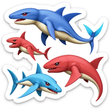 Genesect-Deoxys-Garchomp-Koraidon-Salamence-Latios-Sharpedo-fusion sticker