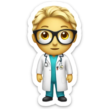 A body with a Softball head in a scientific lab coat sticker