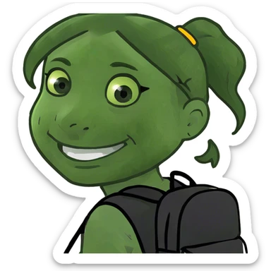 smiling girl in black shirt sticker