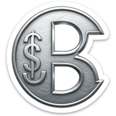 $ dollar metal symbol sticker