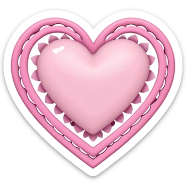 sakura heart with a zigzag border sticker
