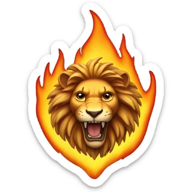 Flaming lion  sticker