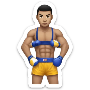 muay thai fighter sticker
