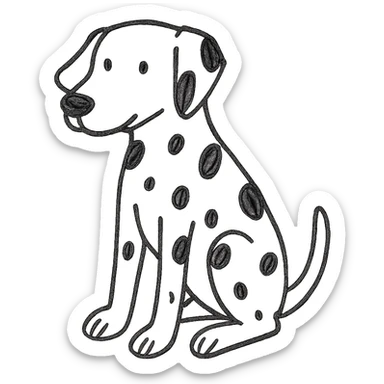 hand drawn outlined Dalmatian dog sticker