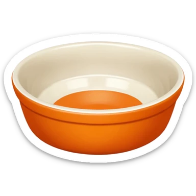 emoji of an orange dog bowl sticker