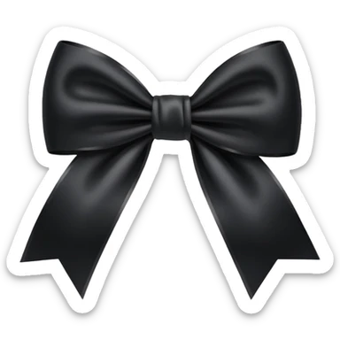 a black bow on a light pink background sticker