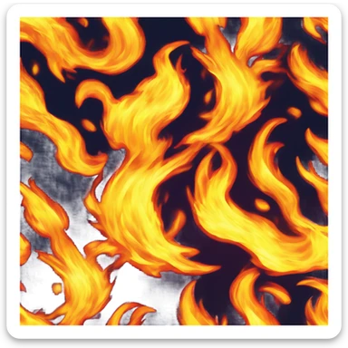 flaming fire ball sticker