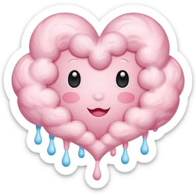 pink heart cloud sticker