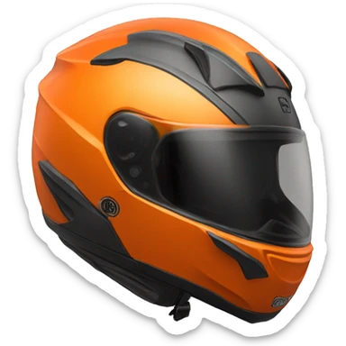 complete orange motorcycle helmet side angle sticker