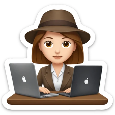 Mach mir einen Trader der in einem Schreibtischstuhl sitzt mit einem Laptop. vor sich am tisch. Aber er soll alleine sein. Mach ihn mit anzug und braunen haaren sticker