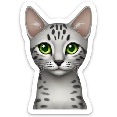Egyptian Mau cat with green eyes sticker