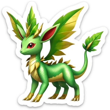 Shiny Flygon-Leafeon-Meganium-hybrid, full body sticker