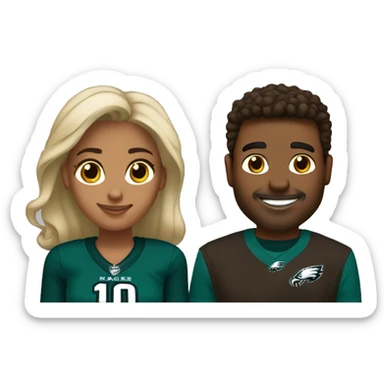 Brown Philadelphia Eagles couple  sticker