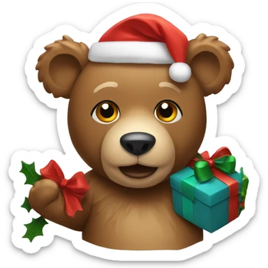 Christmas bear sticker