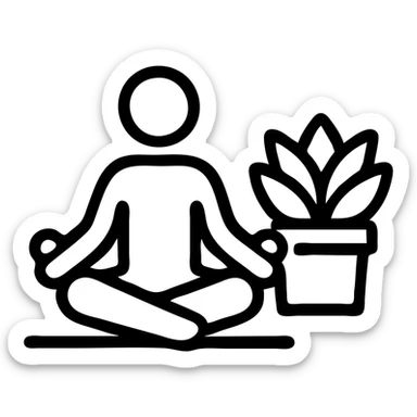icon on the theme of yoga succulent classes.  sticker