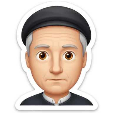 Draw me german guy at the middle age looking intelligent  sticker