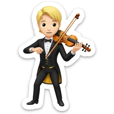 yellow-colored violinist man  sticker