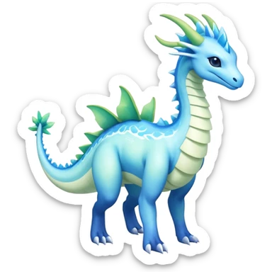 Exotic Rare Shiny Epic Ethereal Meganium-Amaura-Aurorus-Dragonair-hybrid, full body sticker