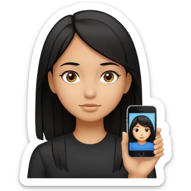 A girl that looks hot and has black hair and straight hair  sticker