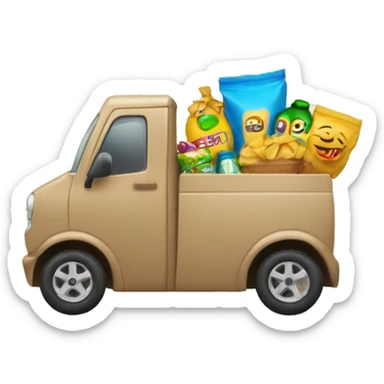 Carrinho de compras com sacola dentro sticker