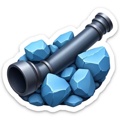 Pipe with blue rocks sticker