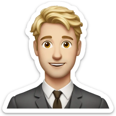 Portrait, British Male, mid 20s, named Charlie sticker