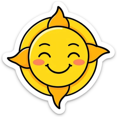 smiling sun, cute sticker