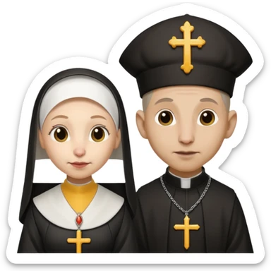 A female rat catholic nun and a male rat catholic priest sticker