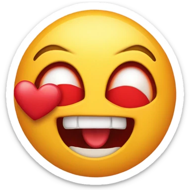 Salivating heart eyes emoji face sticker