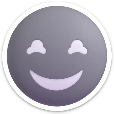 A smooth, round gray emoji for Mercury, moon-like, with white impact marks and visible lighter plains sticker