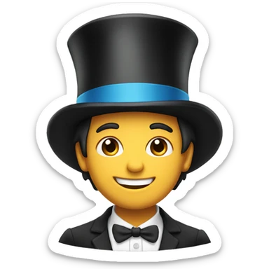 Smiling boy in top hat sticker