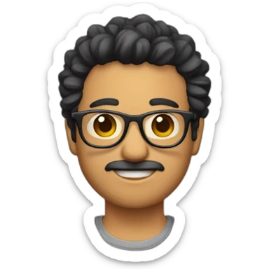 Chico con gafas y flequillo sticker