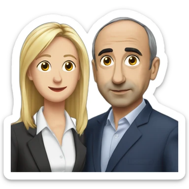 Zemmour qui sert la main à Marine Lepen sticker