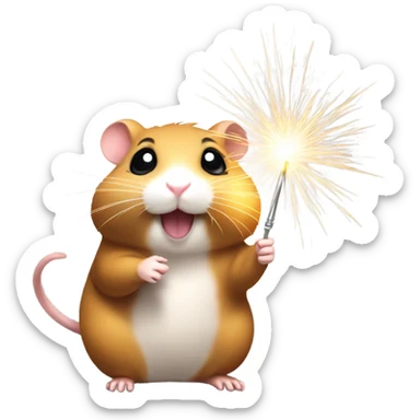 Christmas hamster with sparkler sticker