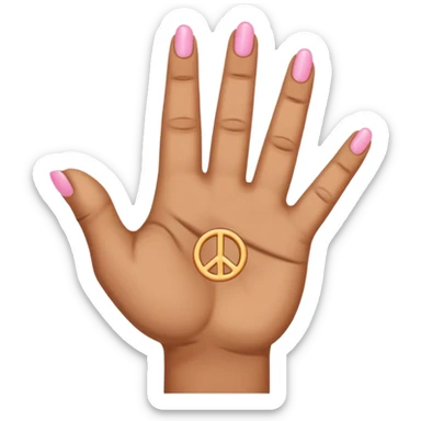 hand with rock symbol with the middle and index finger crossing over, middle behind index sticker