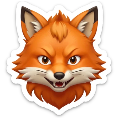 renard en colère sticker