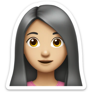 asian girl with long hair sticker
